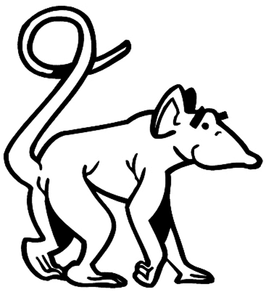 Monkey drawing vinyl sticker. Customize on line.      Animals Insects Fish 004-1349  